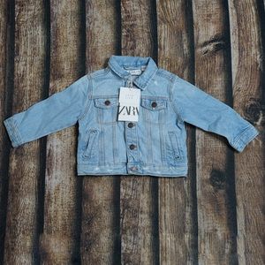 🎀5/$30 New Girls Zara Blue Denim Jacket Size 9-12 Months